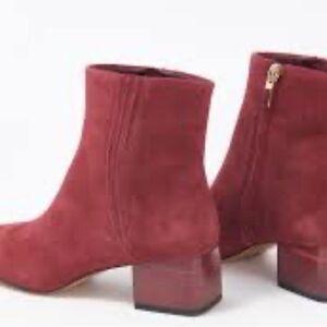 Franco Sarto Burgundy Suede Ankle Booties